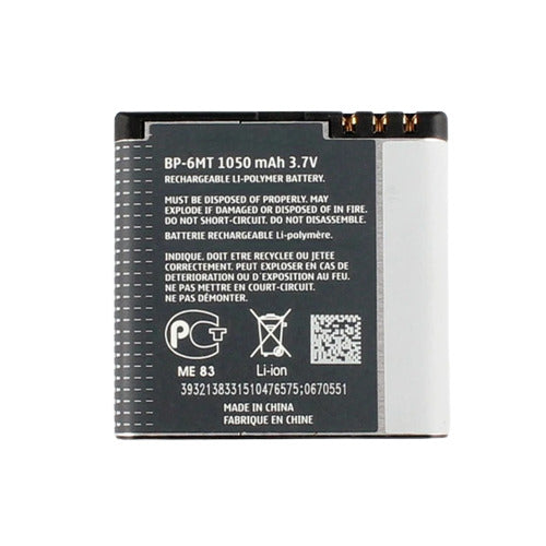 Batterie de remplacement pour Nokia E51 N81 N82 murale 6350 6750, BP-6MT Batterie de remplacement pour Nokia E51 N81 N82 murale 6350 6750, BP-6MT